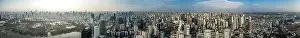 Light Night Prints: Aerial view of Bangkok Asoke, Khlong Toey during covid lockdown, Thailand