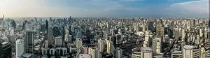 Light Night Prints: Aerial view of Bangkok Asoke, Khlong Toey during covid lockdown, Thailand