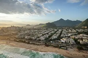 Carioca Prints: Aerial view of Barra da Tijuca and Pepe beach - Rio de Janeiro, Brazil