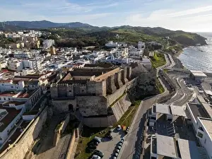 Cadiz Prints: aerial view of the beautiful castle of Guzmán el Bueno in the municipality of Tarifa