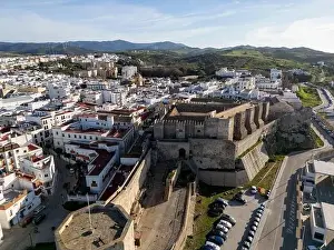 Cadiz Prints: aerial view of the beautiful castle of Guzmán el Bueno in the municipality of Tarifa