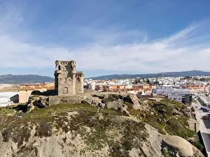 Cadiz Prints: aerial view of the beautiful castle of Santa Catalina in the municipality of Tarifa