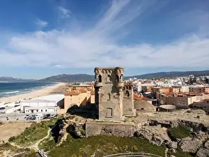 Cadiz Prints: aerial view of the beautiful castle of Santa Catalina in the municipality of Tarifa