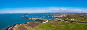 Country Park Prints: Aerial view of the beautiful coast and cliffs between North Stack Fog station and Holyhead on Anglesey