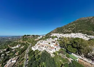 Mijas Village Prints: aerial view of the beautiful Mediterranean village of Mijas on the Costa del Sol of Malaga