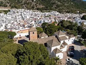 Mijas Village Prints: aerial view of the beautiful Mediterranean village of Mijas on the Costa del Sol of Malaga