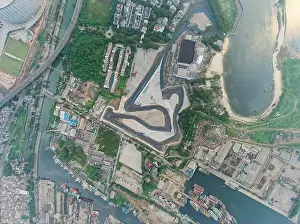 Speed Race Prints: Aerial view of the Beautiful scenery of Jakarta Formula E Circuit