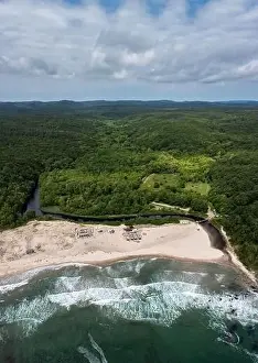 Aerial view to beautiful Silistar beach near to Sinemorec, Bulgaria