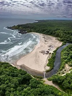 Silistar Prints: Aerial view to beautiful Silistar beach near to Sinemorec, Bulgaria