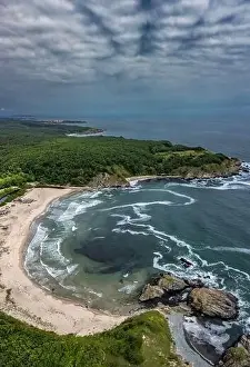 Silistar Prints: Aerial view to beautiful Silistar beach near to Sinemorec, Bulgaria
