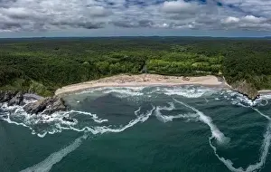 Silistar Prints: Aerial view to beautiful Silistar beach near to Sinemorec, Bulgaria