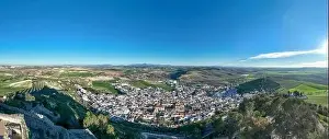 White Villages Prints: aerial view of the beautiful white village of Espera in the province of Cádiz, Andalusia