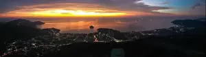 Big Buddha Prints: Aerial view of Big Buddha viewpoint at sunset in Phuket province, Thailand
