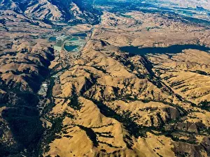 Blue California Prints: Aerial View of Blue Oak Ranch Reserve, East of San Jose, California