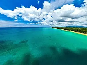 Open Sea Prints: Aerial view of a blue sea surface water texture background