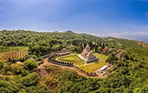 Vale Prints: Aerial top view of the Bodbe Monastery architectural complex of St