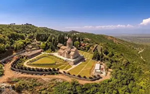 Vale Prints: Aerial top view of the Bodbe Monastery architectural complex of St