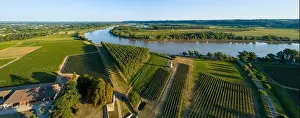 Gironde Prints: Aerial view bordeaux vineyard, landscape vineyard south west of france, europe