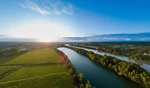 Gironde Prints: Aerial view bordeaux vineyard, landscape vineyard south west of france, europe