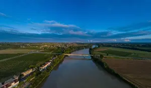 Gironde Prints: Aerial view bordeaux vineyard, landscape vineyard south west of france, europe