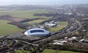 Car Park Prints: Aerial view of Brighton & Hove Albion Amex Football Stadium
