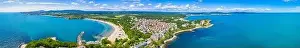 Strandzha Prints: Aerial view of Bulgarian seaside town Kiten