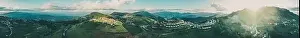 Chiang Mai Prints: Aerial view of camping grounds and tents on Doi Mon Cham mountain in Mae Rim