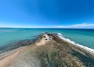 Islet Prints: aerial view of the castle of Sancti Petri in the municipality of San Fernando, Cadiz