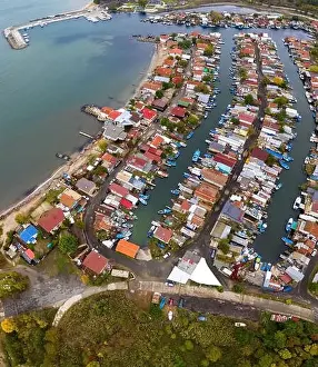 Burgas Prints: Aerial view of Chengene Skele - Fishing Village near the city of Burgas, Bulgaria