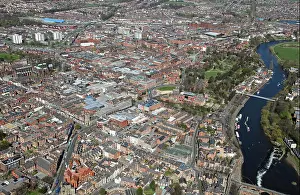Ariel Prints: aerial view of Chester City centre, Cheshire, UK