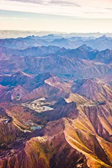 Toughness Prints: Aerial view of the Chugach Mountains, Southcentral Alaska, Autumn