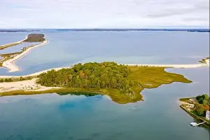 Natural Setting Prints: Aerial view of Clam Island, Clam Island County Nature Preserve, Sag Harbor, NY