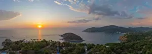 Promontory Prints: Aerial view cloud in stunning sunset at Promthep cape viewpoint