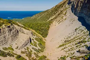 Anapa Prints: Aerial view of coastline with canyon and cliffs in Anapa