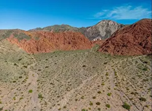 Vastness Prints: Aerial view of the colorful hiking area Quebrada de las Señoritas in Jujuy