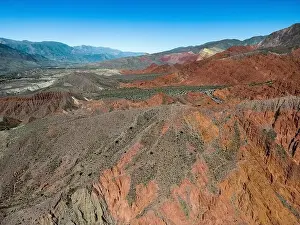 Vastness Prints: Aerial view of the colorful hiking area Quebrada de las Señoritas in Jujuy