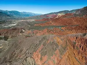 Vastness Prints: Aerial view of the colorful hiking area Quebrada de las Señoritas in Jujuy