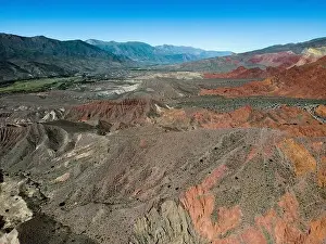 Vastness Prints: Aerial view of the colorful hiking area Quebrada de las Señoritas in Jujuy