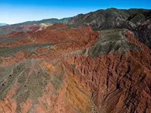 Vastness Prints: Aerial view of the colorful hiking area Quebrada de las Señoritas in Jujuy