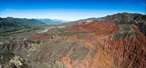 Vastness Prints: Aerial view of the colorful hiking area Quebrada de las Señoritas in Jujuy