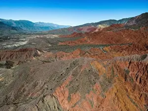 Vastness Prints: Aerial view of the colorful hiking area Quebrada de las Señoritas in Jujuy