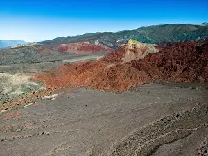 Vastness Prints: Aerial view of the colorful hiking area Quebrada de las Señoritas in Jujuy