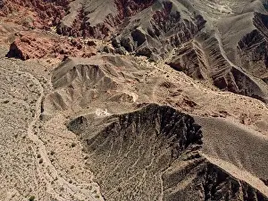 Vastness Prints: Aerial view of the colorful hiking area Quebrada de las Señoritas in Jujuy