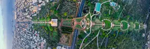 Star Shape Prints: Aerial view of the colorful, magnificent Bahai garden on the hills of the Carmel in Haifa Israel