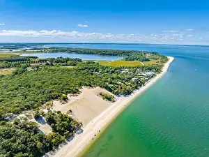 Looking West Prints: aerial view of Conscience Point National Wildlife Refuge