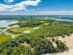 Looking West Prints: aerial view of Conscience Point National Wildlife Refuge