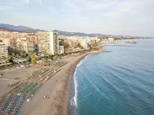 Malaga Prints: Aerial view of costa del sol in Marbella, Andalusia, Spain