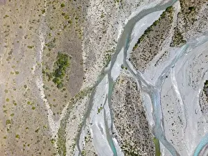 Carretera Austral Prints: Aerial View of a creek flowing to the beautiful Lago General Carrera in southern Chile - Traveling the Carretera