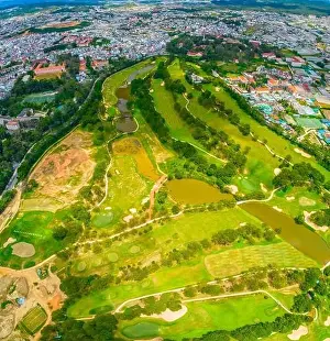 Residential District Prints: Aerial view of Da Lat city beautiful tourism destination in central highlands Vietnam
