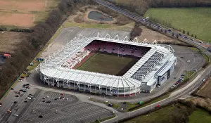 Sports Prints: aerial view of Darlington Arena or Northern Echo Darlington Arena, UK